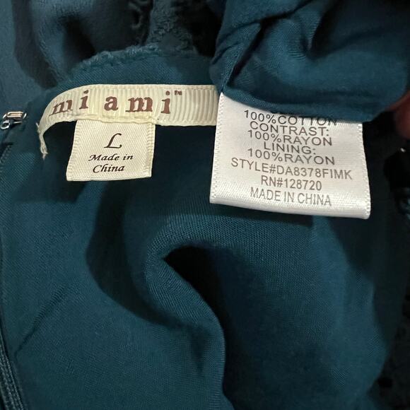 Miami LARGE Adjustable Spaghetti Strap Eyelet Crochet Detail Midi Sundress - Picture 6 of 14